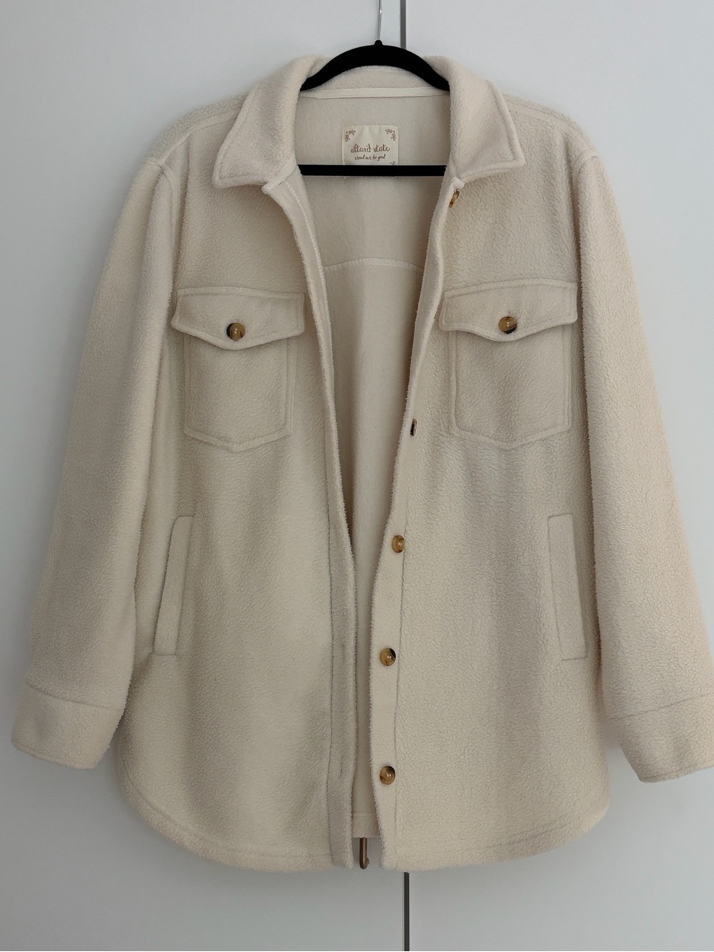 Altar'd State Cream Teddy Shacket Jacket M